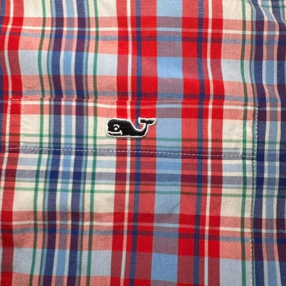 Vineyard Vines Men’s red/white/blue plaid long sleeve button down Tucker Shirt L - Picture 5 of 5